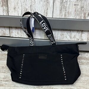NWT REBECCA MINKOFF Baby Bag Tote Nylon Studded Black